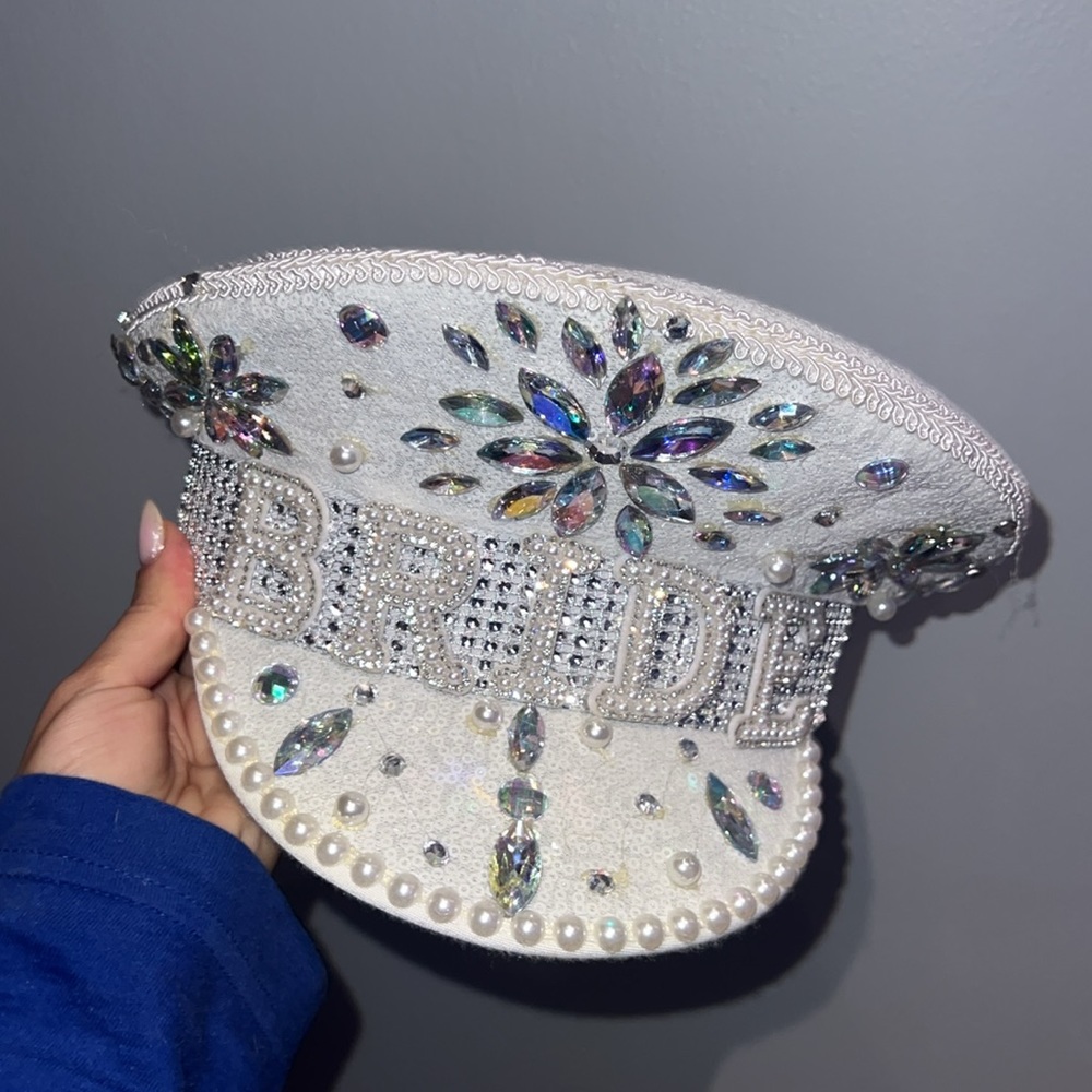 Bride bedazzled captain hat - Picture 2 of 4